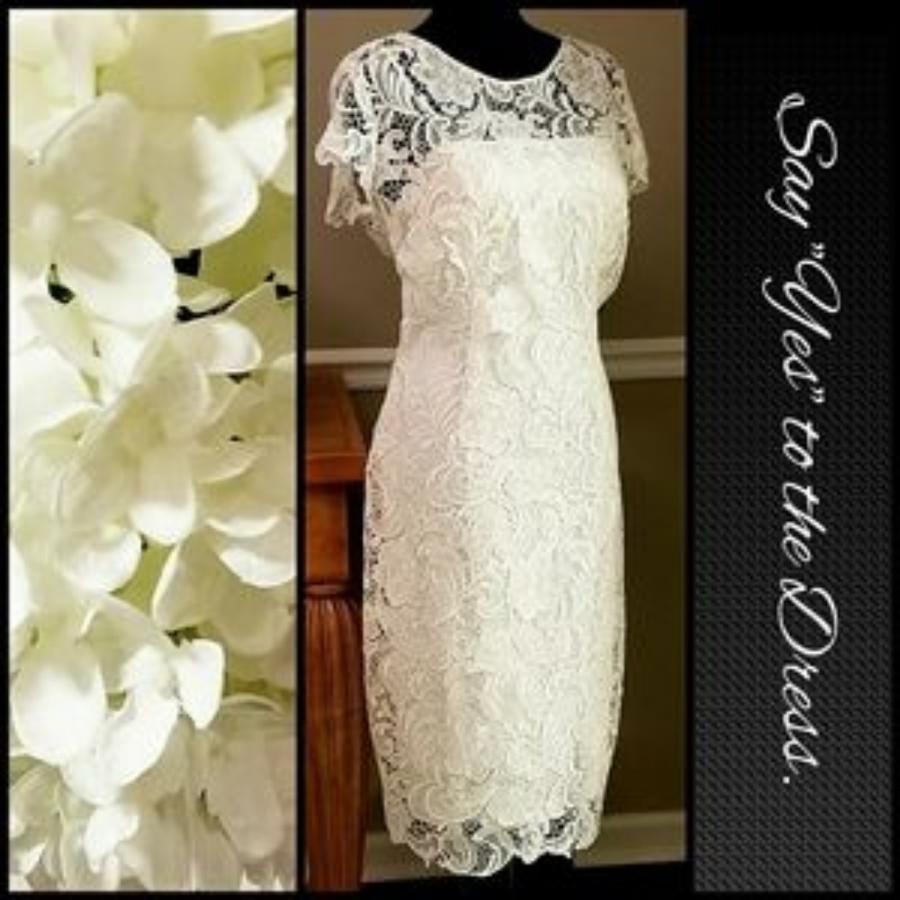 Intricately laced White Formal Dress - Picture 5 of 7